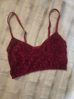 Free People Lace Bralette in Deep Wine